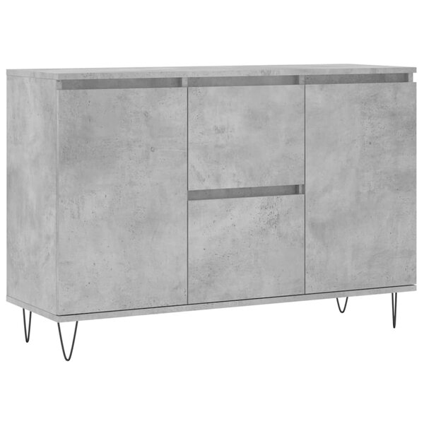 vidaXL Buffet gris béton 104x35x70 cm bois d'ingénierie