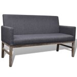 vidaXL Banc avec coussin rembourré tissu hévéa gris foncé