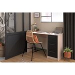 Bureau droit 3 tiroirs - chêne Brooklyn - 121 4 x 55 x 74.5 cm