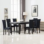 vidaXL Chaises à manger lot de 6 noir velours