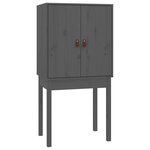 vidaXL Buffet haut Gris 60x40x120 cm Bois massif de pin
