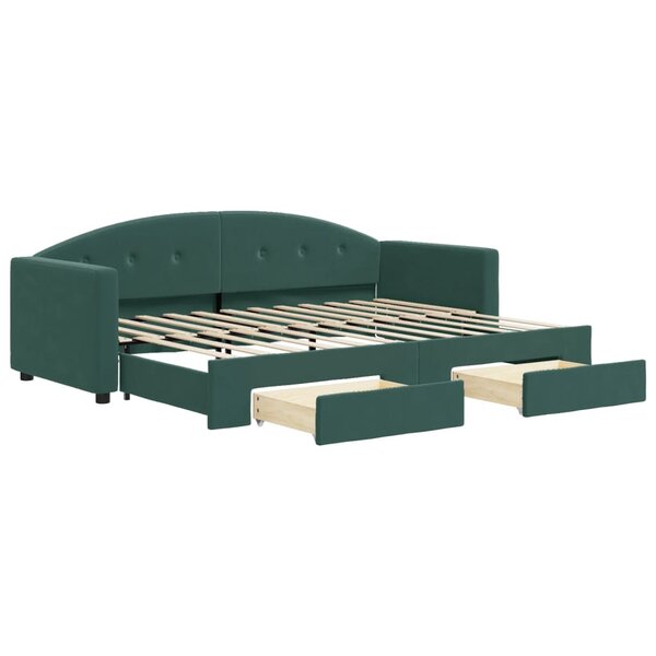 vidaXL Lit de jour avec gigogne et tiroirs sans matelas 80x200 cm