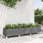 vidaXL Jardinière à roulettes gris clair 240x50x54 cm PP