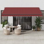 vidaXL Auvent rétractable automatique bordeaux 450x300 cm