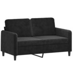 vidaXL Ensemble de canapés 3 Pièces noir velours