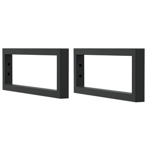 vidaXL Supports d'étagères pour lavabo 2 Pièces noir rectangulaire acier