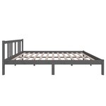 vidaXL Cadre de lit sans matelas gris bois massif 160x200 cm