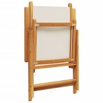 vidaXL Chaises inclinables de jardin lot de 8 tissu et bois massif