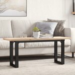 vidaXL Table basse cadre en O 110x40x45 5 cm bois de pin massif fonte