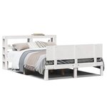 vidaXL Cadre de lit avec tête de lit blanc 135x190 cm bois pin massif