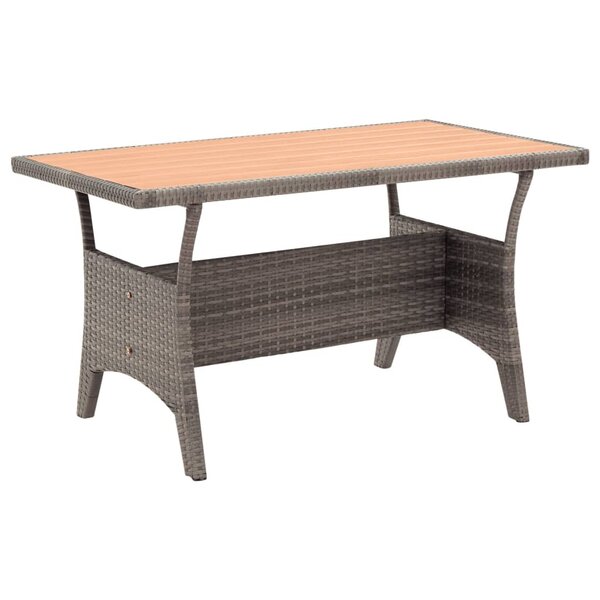 vidaXL Table de jardin Gris 120x70x66 cm Résine tressée