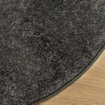 vidaXL Tapis ISTAN à poils longs aspect brillant anthracite Ø 200 cm