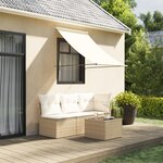 vidaXL Auvent rétractable crème 100x150 m tissu et acier