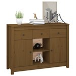 vidaXL Buffet Marron miel 100x35x74 5 cm Bois massif de pin