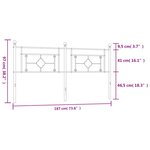 vidaXL Tête de lit métal blanc 180 cm