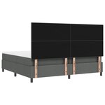vidaXL Lit ressorts avec Matelas & LED Gris Foncé 200x200 cm Tissu