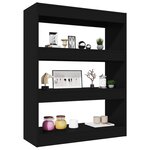 vidaXL Bibliothèque/Cloison Noir 80x30x103 cm Bois d'ingénierie