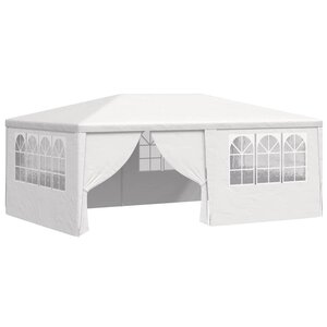 vidaXL Tente de réception et parois latérales 4x6 m Blanc 90 g/m²