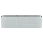 vidaXL Lit surélevé de jardin 320x80x81 cm Acier galvanisé Argenté