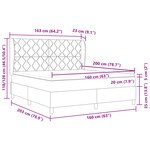 Lit Box Spring vidaXL avec Matelas Bleu 160x200 cm en Tissu