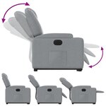vidaXL Fauteuil inclinable électrique gris clair tissu
