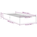 vidaXL Cadre de lit bois massif 75x190 cm petit simple