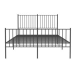vidaXL Cadre de lit métal avec tête de lit/pied de lit noir 140x190 cm