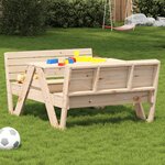 vidaXL Table de pique-nique pour enfants 88x122x58 cm bois massif pin