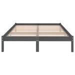 vidaXL Cadre de lit Gris Bois de pin massif 200x200 cm