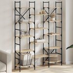 vidaXL Bibliothèque chêne sonoma 127 5x28 5x172 5 cm bois d'ingénierie