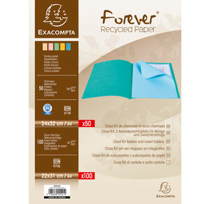 Kit Classement CLASS'KIT 50 Chemises 180g + 100 Sous Chemises 60g Pastel EXACOMPTA