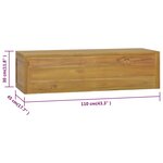vidaXL Armoire murale de salle de bain 110x45x30 cm Teck solide