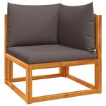 vidaXL Canapé d'angle de jardin avec coussins bois massif d'acacia