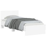 vidaXL Cadre de lit avec tête de lit blanc 75x190 cm bois d'ingénierie