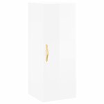 vidaXL Buffet haut Blanc brillant 34 5x34x180 cm Bois d'ingénierie