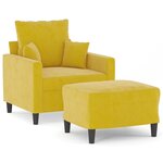 vidaXL Fauteuil avec repose-pied jaune 60 cm velours