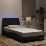 vidaXL Cadre de lit avec lumières LED noir 100x200 cm velours