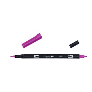 Feutre à dessin Double Pointe ABT Dual Brush Pen 665 violet TOMBOW