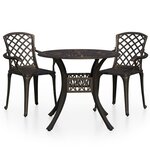 vidaXL Ensemble de bistro 3 Pièces Aluminium coulé Bronze