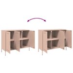 vidaXL Buffet rose 100 5x39x79 cm acier laminé à froid