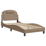 vidaXL Cadre de lit avec tête de lit Cappuccino 90x200 cm Similicuir