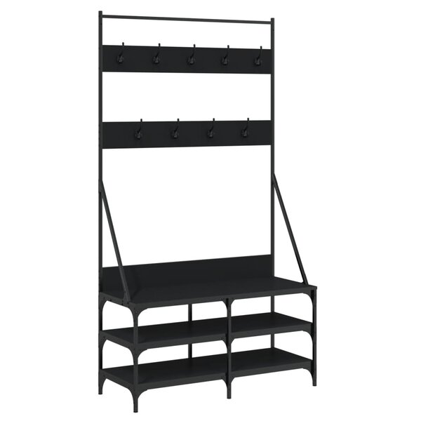 vidaXL Porte-vêtements et rangement des chaussures noir 100x40x184 cm