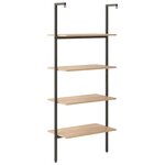 vidaXL Étagère inclinée à 4 niveaux Marron clair et noir 64x35x152 5cm