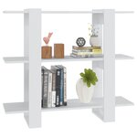 vidaXL Bibliothèque/Séparateur de pièce Blanc 100x30x87 cm