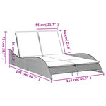 vidaXL Chaise longue avec coussins beige 114x205x73 cm résine tressée