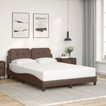 vidaXL Cadre de lit avec lumières LED marron 120x200 cm similicuir