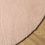 vidaXL Tapis HUARTE à poils courts doux et lavable rouge clair Ø 100cm