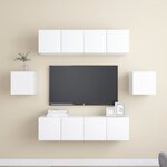 vidaXL Ensemble de meubles TV 6 Pièces Blanc Bois d'ingénierie