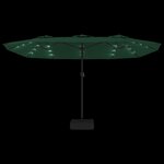 vidaXL Parasol à double tête avec LED vert 449x245 cm