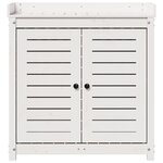 vidaXL Table de rempotage avec étagères blanc bois massif de pin